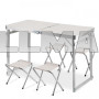 Стол для пикника усиленный 120 х 60 см с 4 стульями Folding Table белый